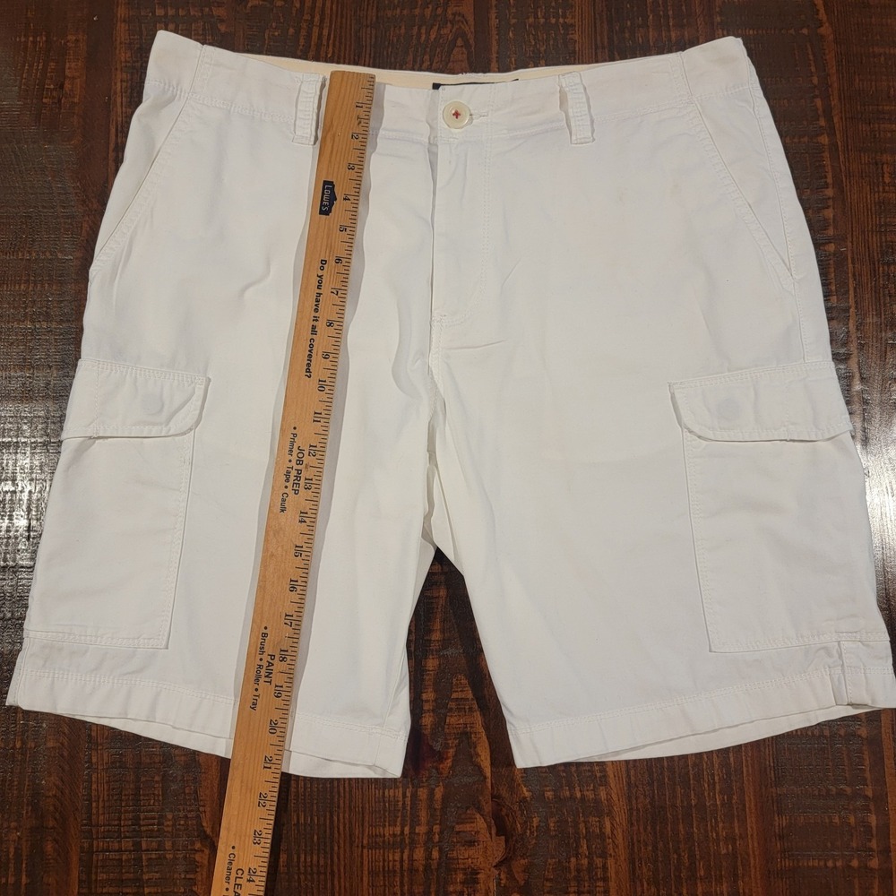 Tommy Hilfiger White Cargo Shorts SIZE 36 Mens Logo Vintage